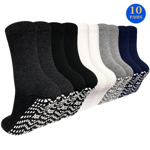 AMITOFO 10 Pairs Non Slip Grip Socks - Ideal for Yoga, Pilates